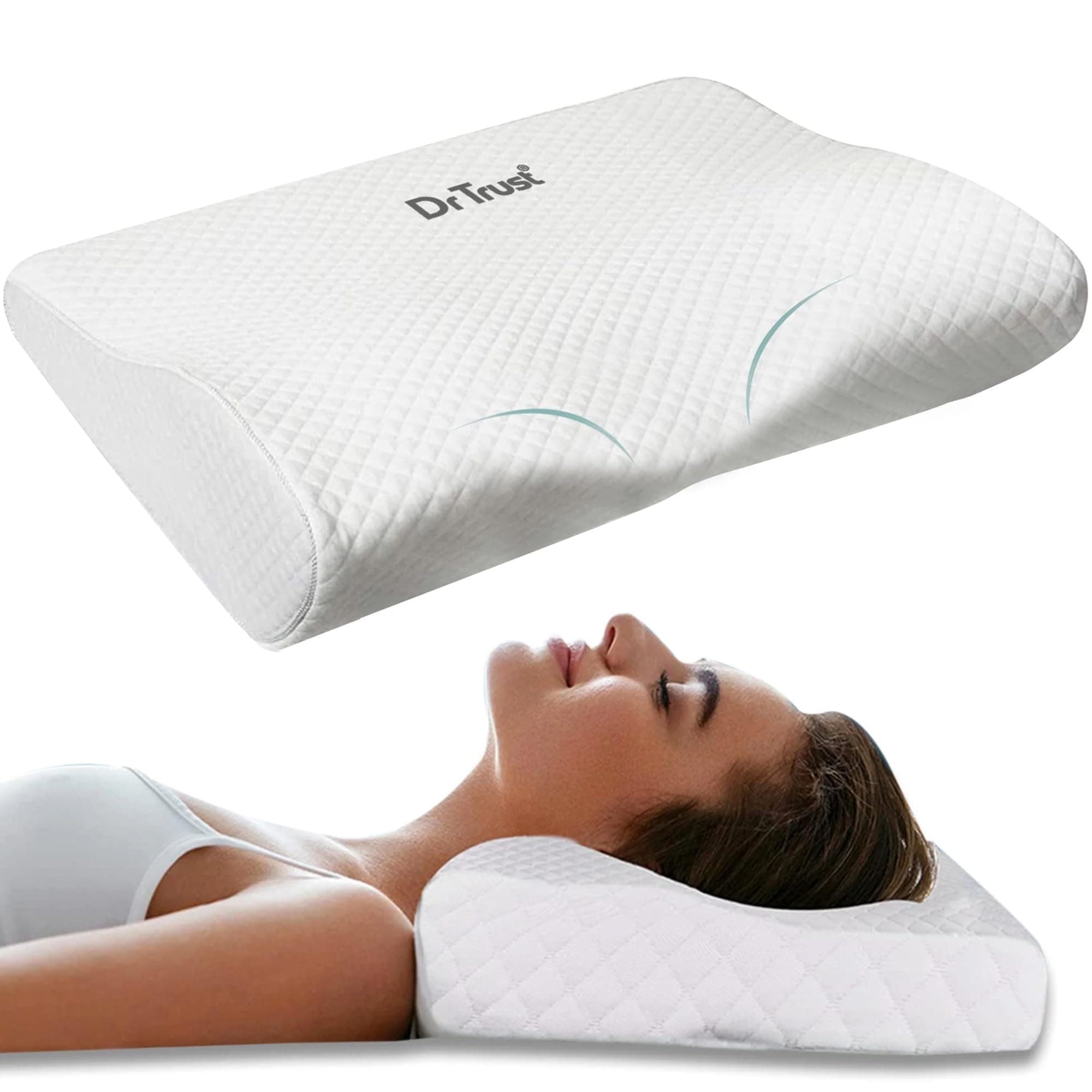 Dr Trust USA Orthopedic Contour Cervical Neck Shoulder Spondylitis Sleeping Pillow Memory Foam 347 S