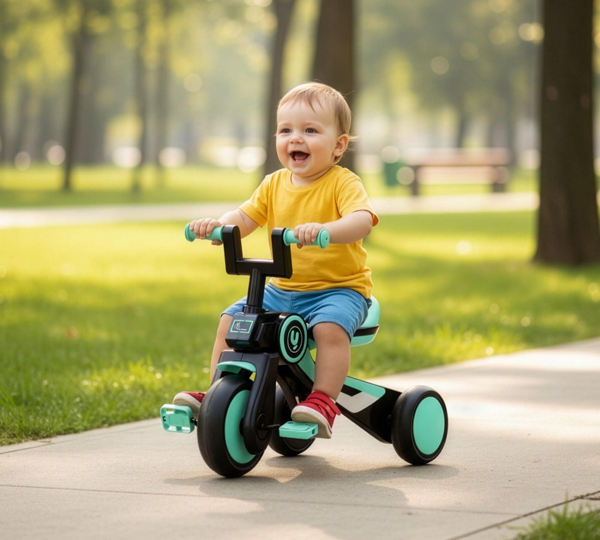 R for Rabbit Tiny Toes Y Ace Premium Designer Tricycle for Kids 2-5 Years Upto 25Kg Weight with Strong Metal Core Frame, Anti-Slip Handlebars & Smooth Wheels | 95% Pre-Installed Baby Trike (Sea Green)