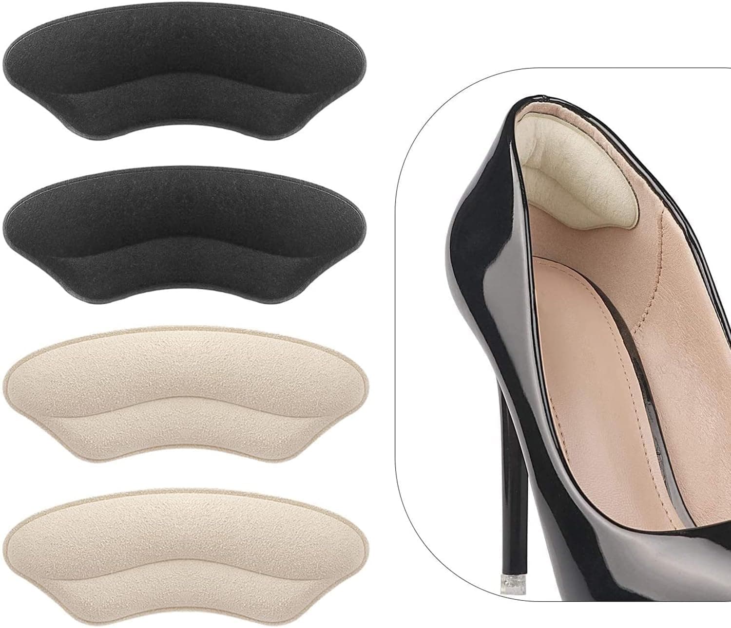 RENESMEE Heel Liner Inserts for Women & Men, Heel Grips Liner Cushions Inserts for Loose Shoes,Heel Pads Snugs for Shoe Too Big,Filler Improves Shoe Fit and Comfort,Heel Slip and Blister