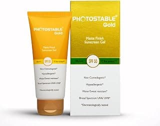 PHOTOSTABLE All Skin Sun Pharma Gold Sunscreen, SPF 55+ & PA+++, 12-Hour UV Protection, Dermatologist-Tested Sunscreen, Lightweight Formula, 50g