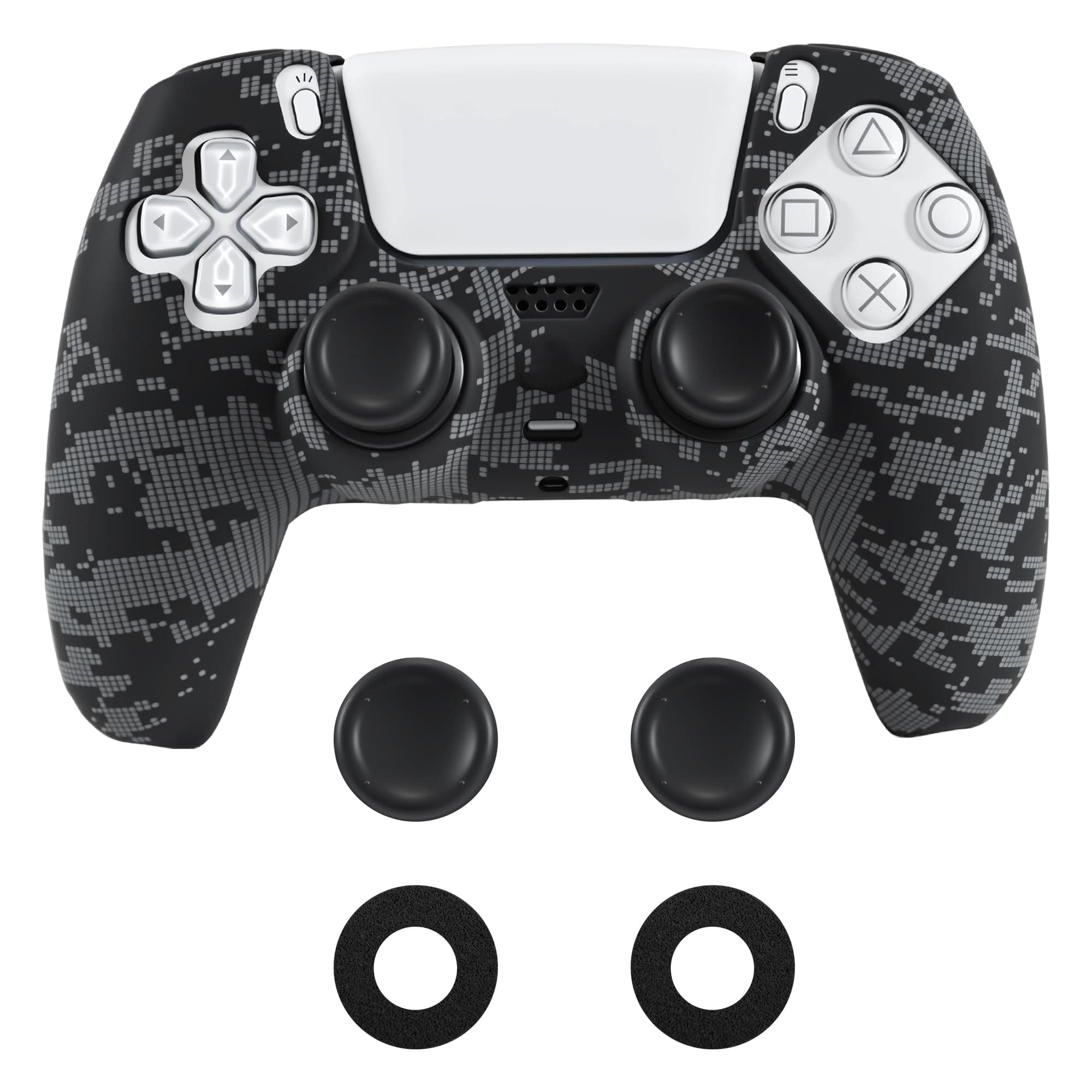 Sounce PS5 Controller Silicone Grip Skin with Thumb Caps, Grey | Soft Silicone Skin Improves Controller Grip And Comfort For Better Control During Long Gaming Sessions
