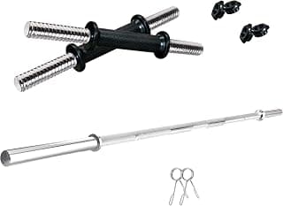 Kore 4 Ft Plain Rod Chrome Plated and One Pair of Dumbell Rods (14 inches)