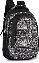 Half Moon Wild Class 5-12 School Bag for Boys Girls Man Woman | Laptop Bagpack Back pack for Men Women | 3 Zips Stylish And Trendy College Bags for Students (Aztec Print) (Black and Grey)