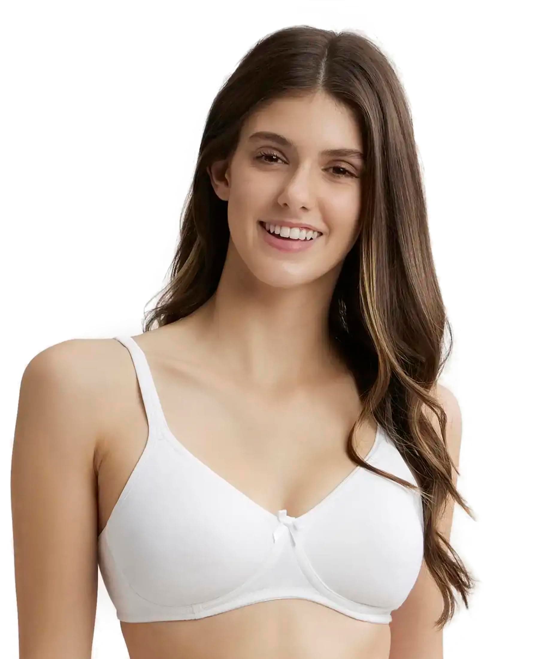 Jockey 1722 Women Wirefree Non Padded Super Combed Cotton Elastane Stretch Medium Coverage Everyday Bra with Concealed Shaper Panel