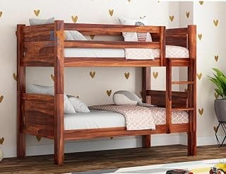RECTART Sheesham Wood Bunk Bed | Wooden Double Bed Bed Furniture for Bedroom | Living Room | Home | (Zenflow-Honey)