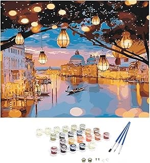 HASTHIP DIY Oil Painting, 40 * 50CM Paint by Numbers Kits, Painting Kit for Adults and Kids, Unframed Printed Canvas for Home Wall Decor (Not Include Frame) Black