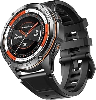 CrossBeats CrossBeats Armour Pro AI Premium Smart Watch for man | Latest 1.43” AMOLED Always on Display | 5 ATM Waterproof | 30-Day Battery |GPS BT Calling Smartwatch |150+ Sports Modes| BP HR SPO2 (Black)