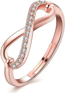 Om Jewells Rose Gold Plated Illuminating Adjustable Infinity Love Finger Ring For Girls And Women FR1000922