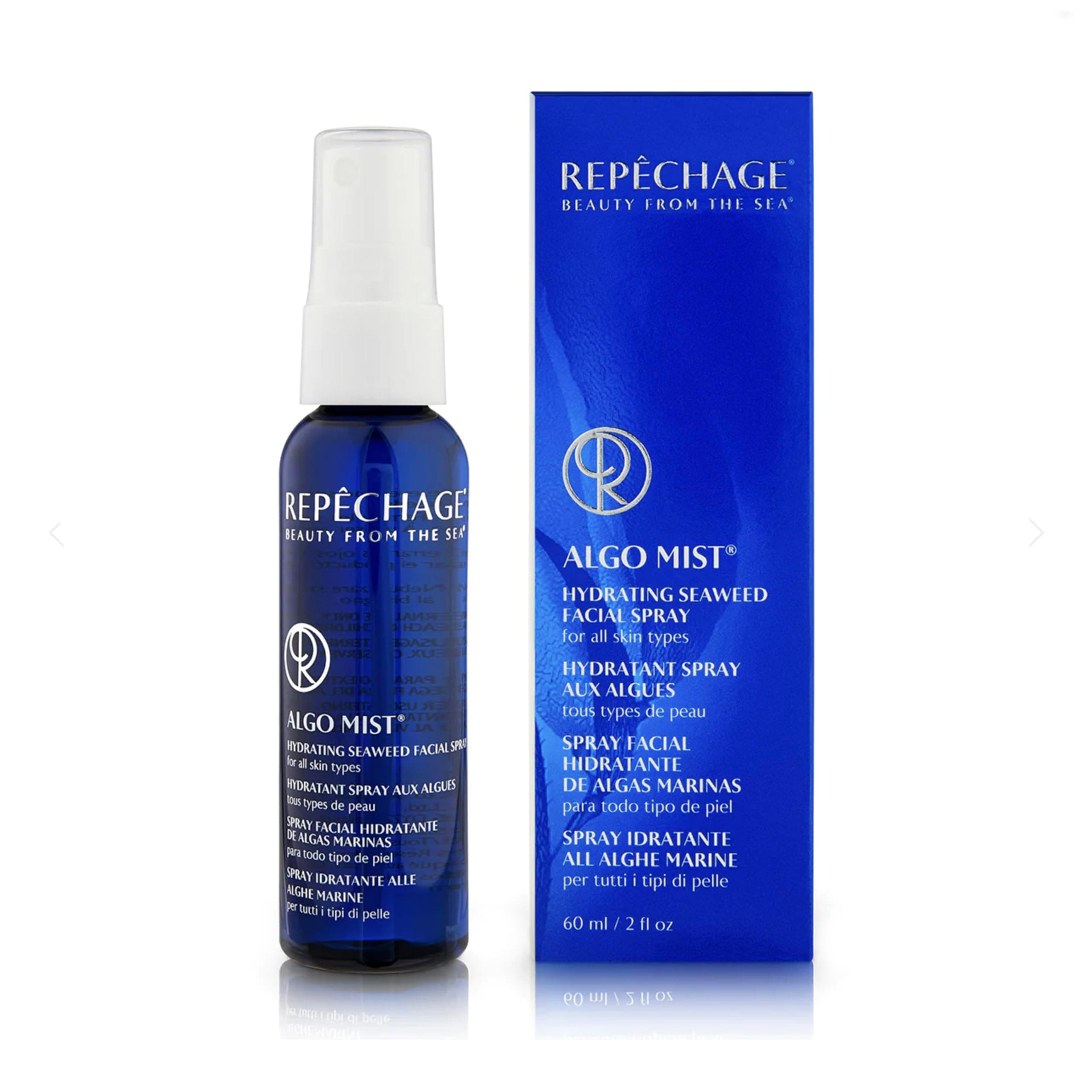 Repechage Algo Mist with Vitamin C Hydrating Seaweed Facial Spray for All Skin Types | Use Anytime, Beach, Gym, Office, Refresh Makeup or at Home | Hydrated skin, a greater glowing complexion 60ml.