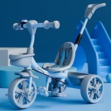Lifelong Trike Cycle for Kids Cycle 2-5 Y - Tricycles for Boy & Girl - Bike with 3 EVA Wheels, Bell & Basket -Durable Tricycle with Parental Control 30Kg Capacity (Blue & Grey)
