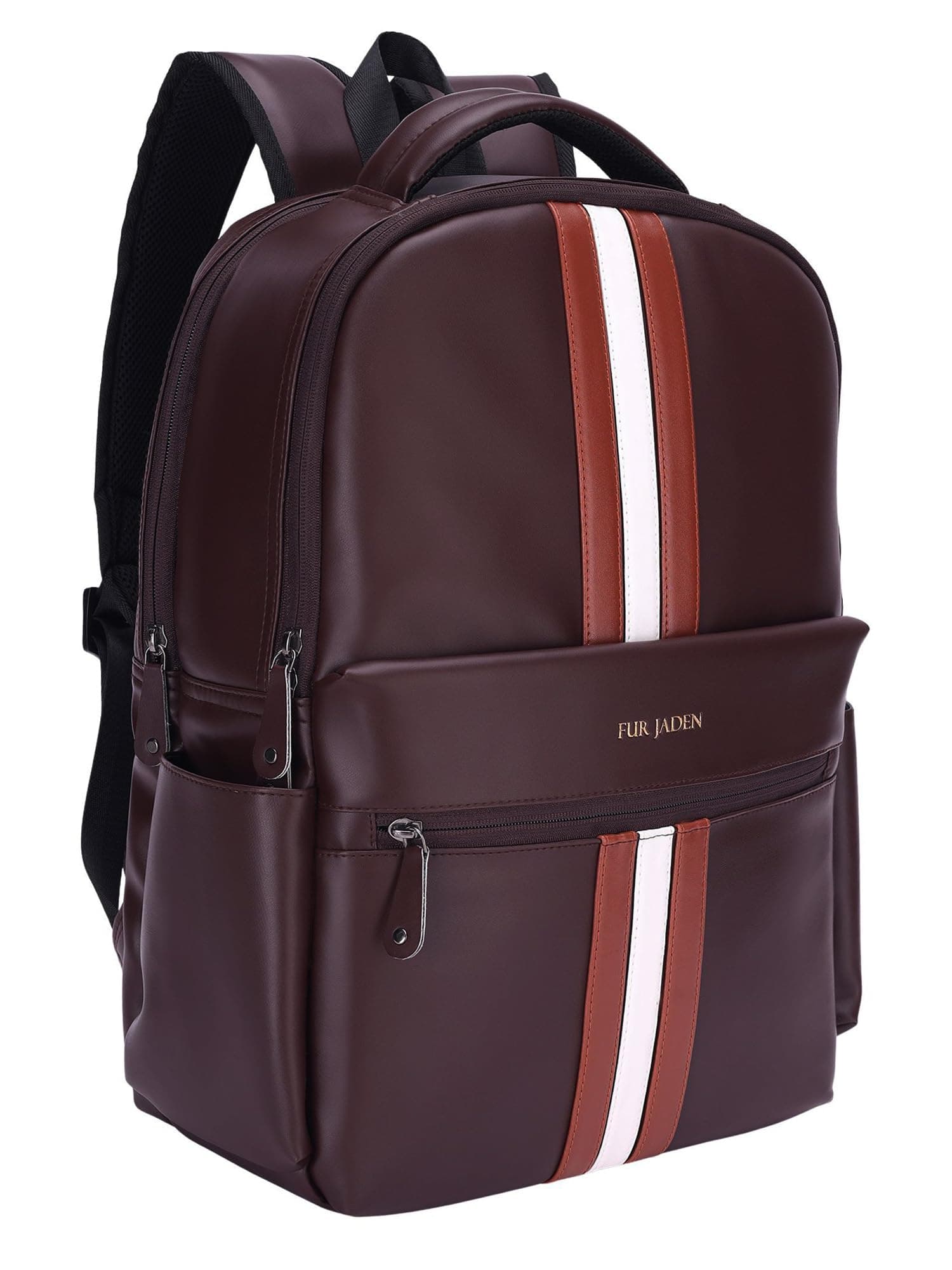 FUR JADEN 15.6 Inch Laptop Backpack I Premium & Durable Vegan Leather I Anti-Theft Pocket I Breathable Air-Mesh I 30L Storage Volume I Men Women I Work Professional & Casual Use