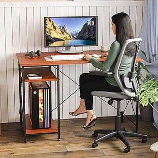 FURLAY Plank Office Desk and Study Table | 1 Year Warranty | Metal and Century Engineered Wood Desk for Adults & Students | DIY (Woodland)