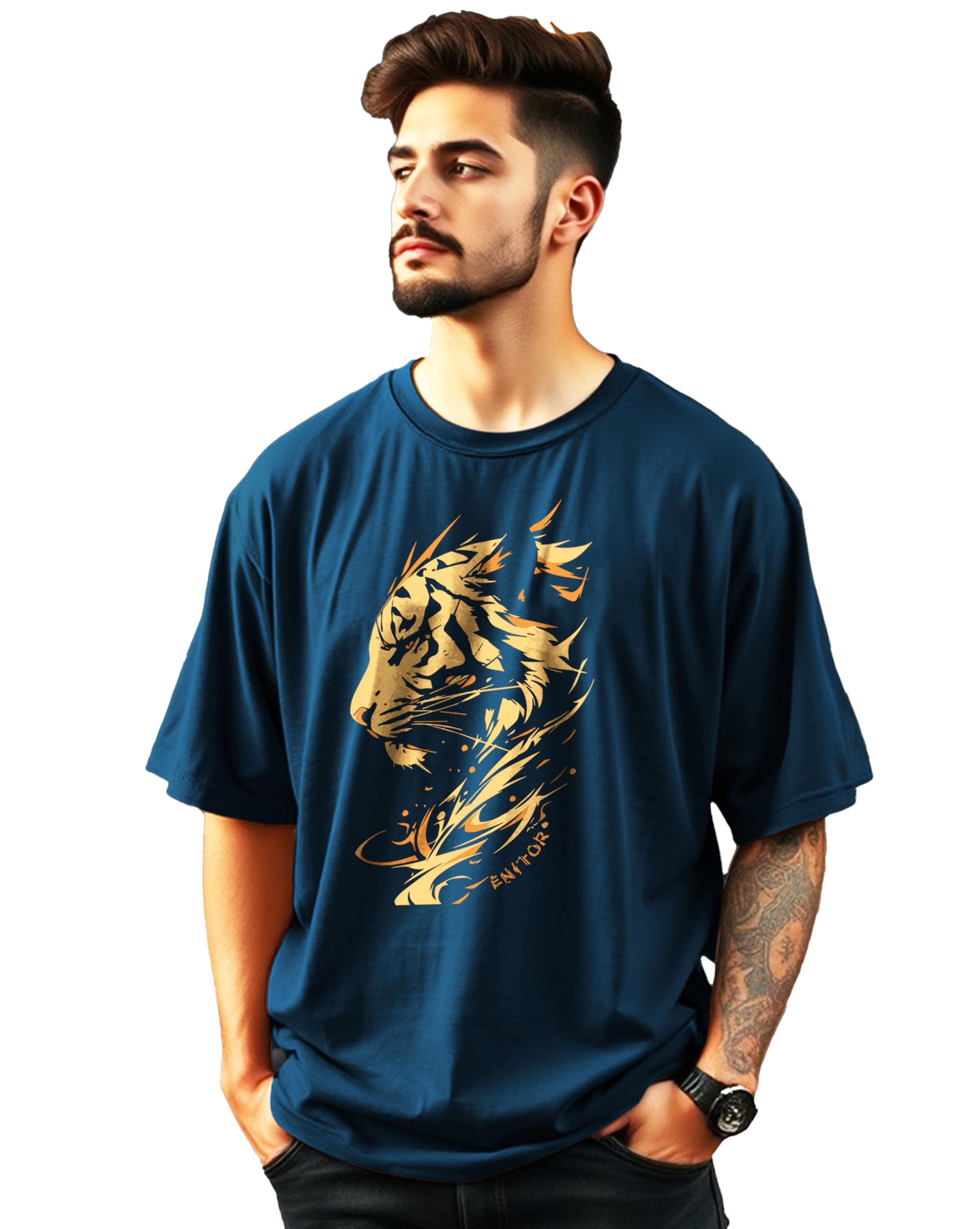 AUSK Oversized T-Shirts || Printed Loose Fit Half Sleeve Tshirt for Mens