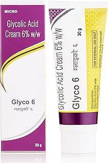 Glyco 6 Glycolic Acid Face Cream 6% w/w | Exfoliating Cream for Acne, Pimples & Dark Spots | Unclogs Pores & Improves Skin Texture | Suitable for Dry & Acne-Prone Skin | 30g (Pack of 1)
