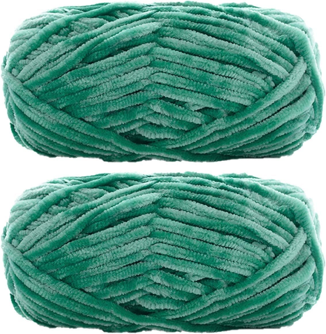 yarn thread company Velvet Love, Chenille Yarn Supersoft Hand Knitting Wool Ball, (1 Ball/100 Gram Each) Ball Suitable for Craft, Babywear, Baby Blankets (Steel Green, 100 gm)