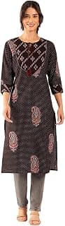 Vbuyz Women's Print & Hand Work Straight Cotton Stitched Kurta | Kurta for Women | Women Kurtis | Women Kurtas | Straight Kurtis for Women | Printed Straight Kurtas