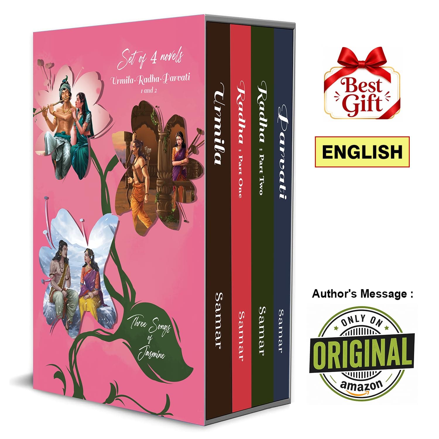 BOXSET of 4 English Novels - Urmila, Radha Part 1, Radha Part 2, Parvati (Three Songs of Jasmine FULL Series)