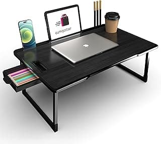 eumqestoer Alloy Steel Office Table for Home/Writing Desk for Office/Folding Table for School/Folding Study Table/Work from Home -Multipurpose Table-> (Black-COTTED)