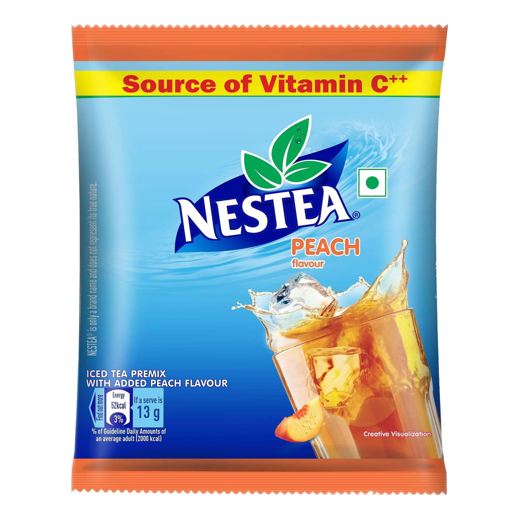 Nestea Instant Iced Tea Powder, Peach Flavour, 400g Pouch | Refreshingly Good Taste, Made With Nilgiris Tea Leaves