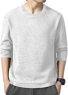 GRECIILOOKS Full Sleeve T Shirt for Men | Casual T-Shirts for Man|Poly Cotton Textured Oversized Fit T-Shirt | Round Neck T-Shirt's