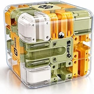 3D Maze Cube Ball Puzzle Game for Kids & Adults | Labyrinth Brain Teaser Toy for Logical Thinking & Focus | Handheld Educational Puzzle Cube for Stress Relief & Spatial Skills (Green)