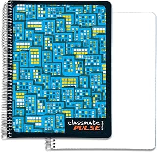 Classmate Pulse 6 Subject Notebook - Unruled, 300 Pages, Spiral Binding, 240mm*180mm
