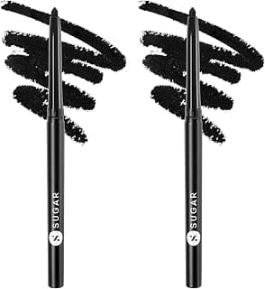 SUGAR Cosmetics Kohl Of Honour Intense Kajal Pencil, Matte Finish, Longlasting Formula, Lightweight - 01 Black Out (Pack Of 2)
