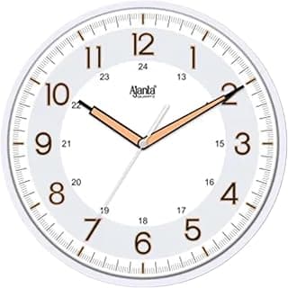 Ajanta Quartz Plastic Radium Wall Analogue Clock Night Glow (11 Inch, White)