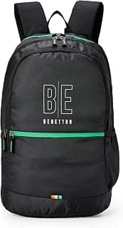 United Colors of Benetton Ming Polyester 25L Non Laptop Backpack For Unisex - Black