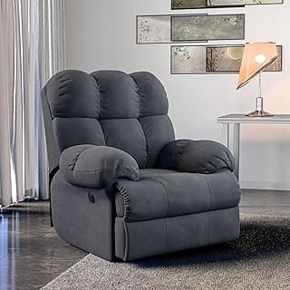 Green Soul Shangri-La| Single Seater Electric Recliner Sofa with Oversized Backrest, Premium Comfort and Soft Suede Fabric | Motorized Recliner |3 Years Warranty (Dark Grey) with Installation
