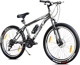 Leader Gladiator 26t Mountain Bike Multispeed (21 Speed) Gear Cycle | Front Suspension and Disc Brake (26T, Grey)