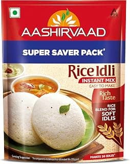Aashirvaad Instant Mix Rice Idli, 500g Pack, 50 Rice Idlis in 3 Steps | Soft & Fluffy Idlis
