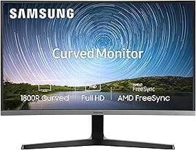 Samsung 27-Inch(68.5cm) FHD, 1800R Curved 1,920 X 1,080 LED Monitor, VA Panel, Slim Design, AMD Freesync, Flicker Free, HDMI, Audio Port (LC27R500FHWXXL, Dark Blue Gray)