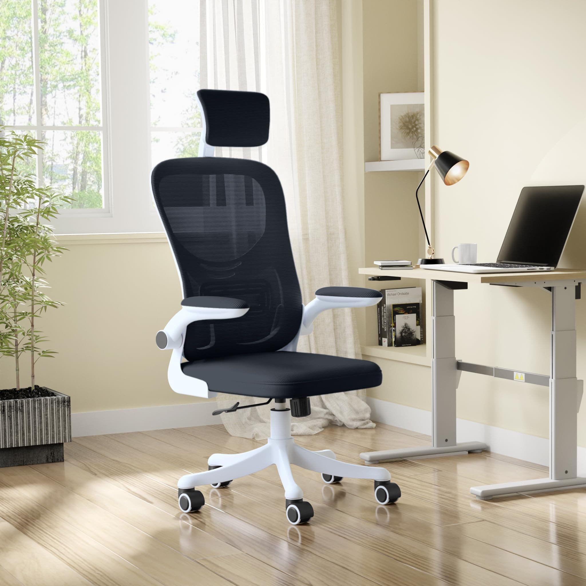Rocco Flexo Ergonomic Office Chair/Study Chair/Computer Chair (with Headrest, Black)