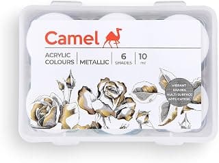 Camel Fabrica Acrylic Metallic Color - 10ml each, 6 Shades
