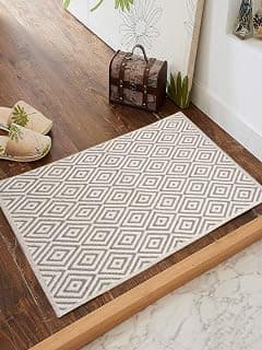 SARAL HOME EASY LIVING Cotton Multipurpose Rectangular Rug (Grey, 50X80 Cm)