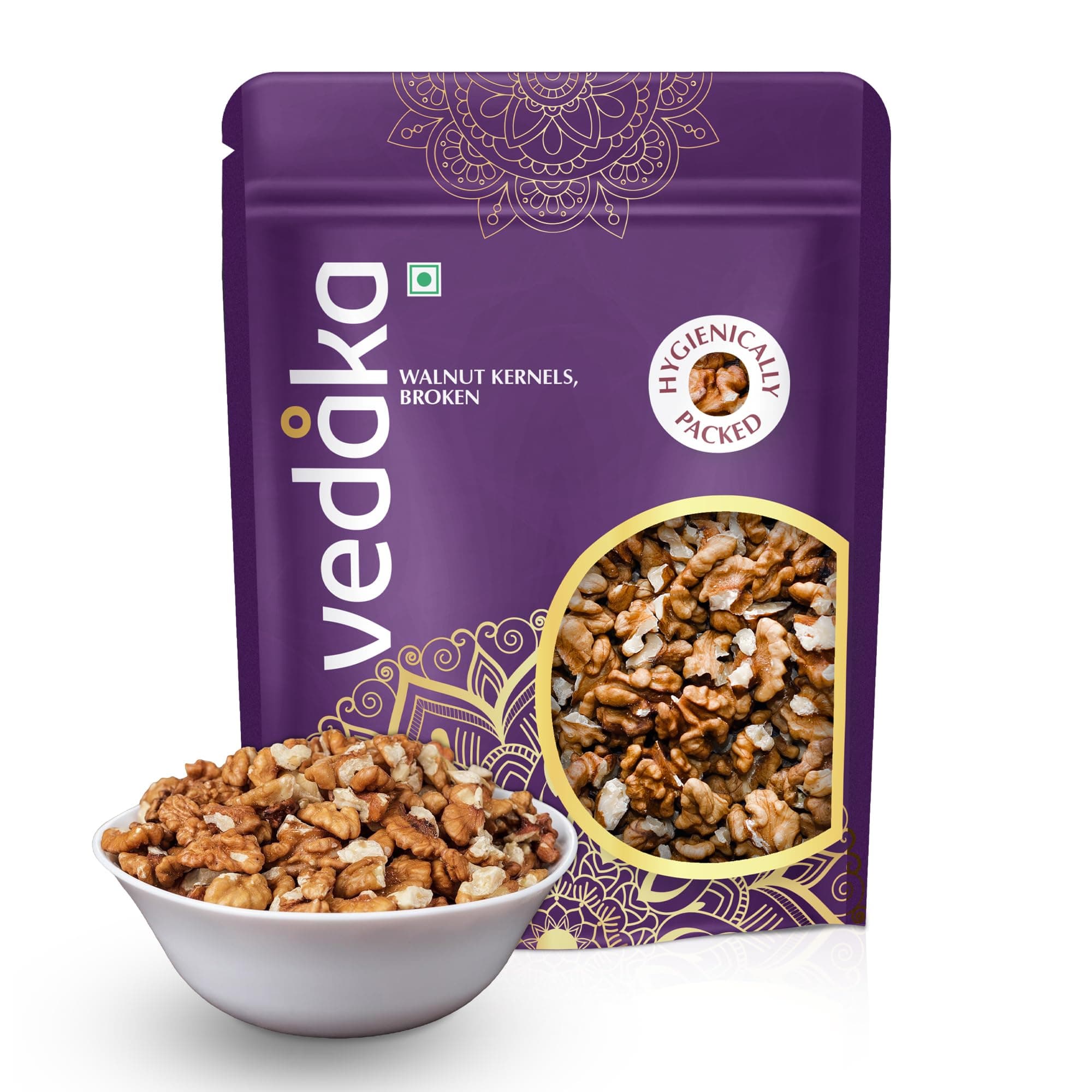 Amazon Brand - Vedaka Dried Walnut Kernels | Premium Dried Walnut | 500 Grams | Broken Akhrot | Delectable And Crunchy