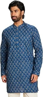 Amazon Brand - Symbol Men's 100% Cotton Everyday Mid Length Casual Kurta - Regular Fit (Available in Plus Sizes)