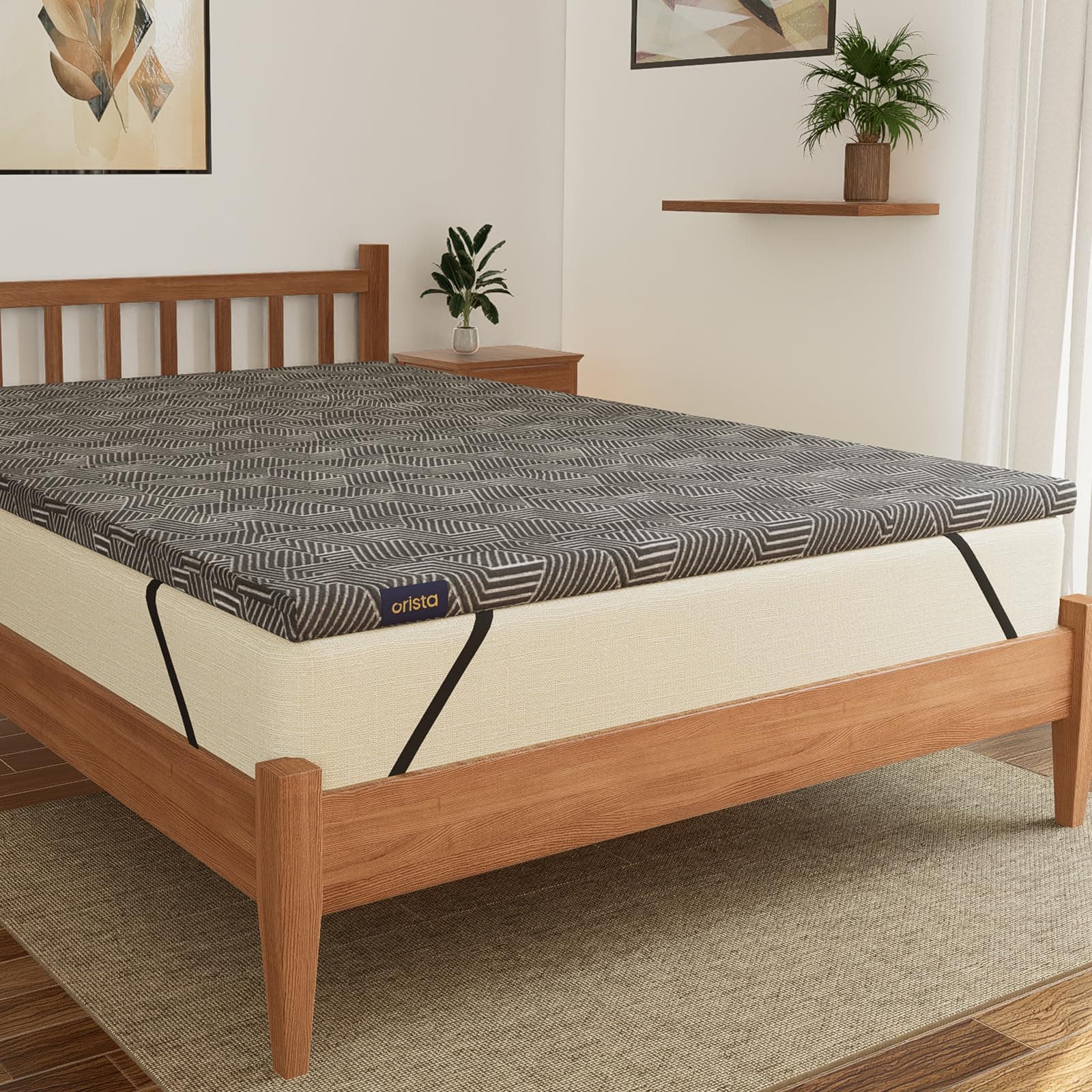 Orista High Resilience Foam Mattress Topper | King Bed Size 78 x 72 Inch | Orthopedic Bed Topper for Back Pain Relief, Pressure Point Comfort, Cooling Sleep Surface with Washable Cover