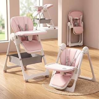 StarAndDaisy Galaxy Star High Chair for Baby 6 Months to 5 Years / 6 in 1 Feeding Chair with 7 Level Height Adjustment / 3 Mode Seat Adjustment/Baby High Chair with One Click Fold