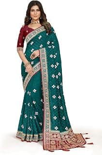 Jaanvi fashion Women's Pasapalli Design Sambalpuri Silk Saree with Swarovski Work & Blouse Piece