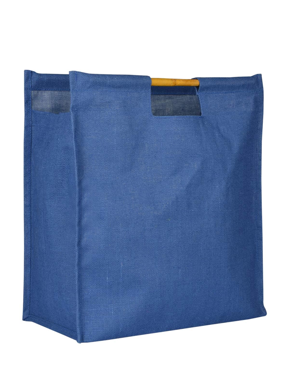 Jute Cottage Jumbo Jute Grocery Shopping Bag with Bamboo Handles | 19X18X9 Spacious Large Eco-friendly Sustainable Reusable Big Jute Bag, Carry Tote, for Grocery, Shopping and Daily Use