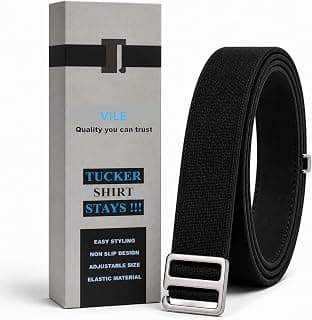 Shirt Stays Elastic Adjustable Tucker Belt For Men Women,Shirt Tucker belt strap Maximum Strech,Elastic Strecheable Belt, (unisex | black)