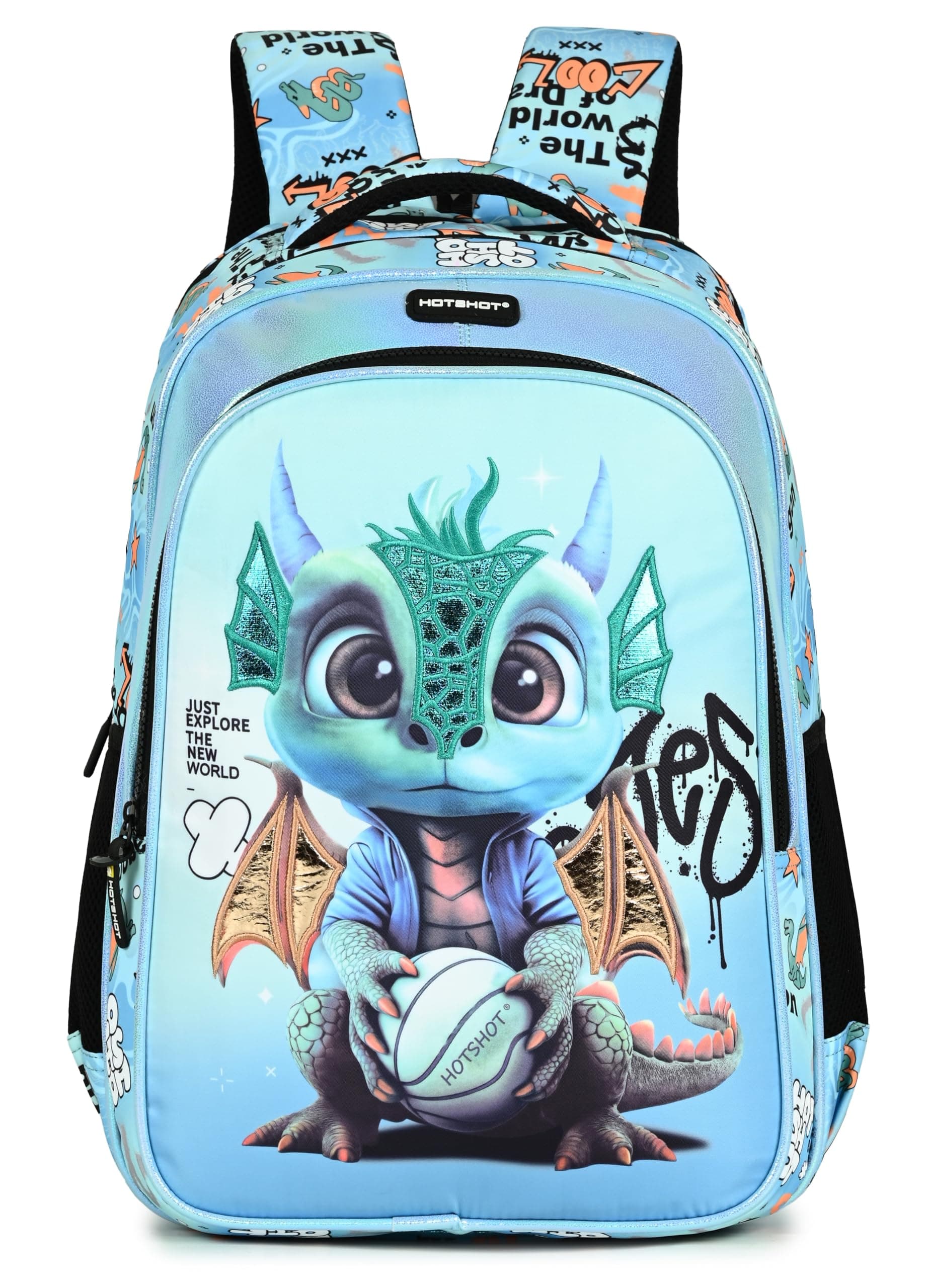 HOT SHOT DRAGON_1826|school bag for boys|kids school bag|for boys & girls|18 INCH|water resistant|32L kids backpack