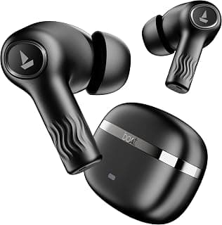boAt Nirvana Ion, 120HRS Battery, Crystal Bionic Sound w/Dual EQ Modes, 4Mics ENx, App Support, Low Latency, IPX4, v.5.2 Bluetooth Earbuds, TWS Ear Buds Wireless Earphones with mic (Charcoal Black)