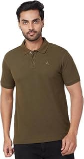 Parx Men's Regular Fit Solid Pattern Polyester Blend Half Sleeve Polo Neck Casual T-Shirt