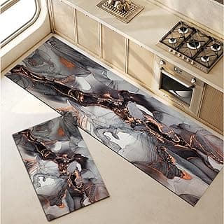 proxin 2 Pcs Kitchen Mats, Waterproof Memory Foam Kitchen Rugs, Standing Desk Mat Floor Mats, Comfort Runner Rug Carpets for Kitchen Floor, Sink (Color 4)