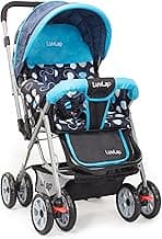 LuvLap Sunshine Baby Stroller/Pram for 0 to 3 Years, New Born/Toddler/Kid, 5 Point Safety Harness, Adjustable backrest, 360° Swivel Wheel, Large Storage Basket, Reversible Handlebar (Blue)