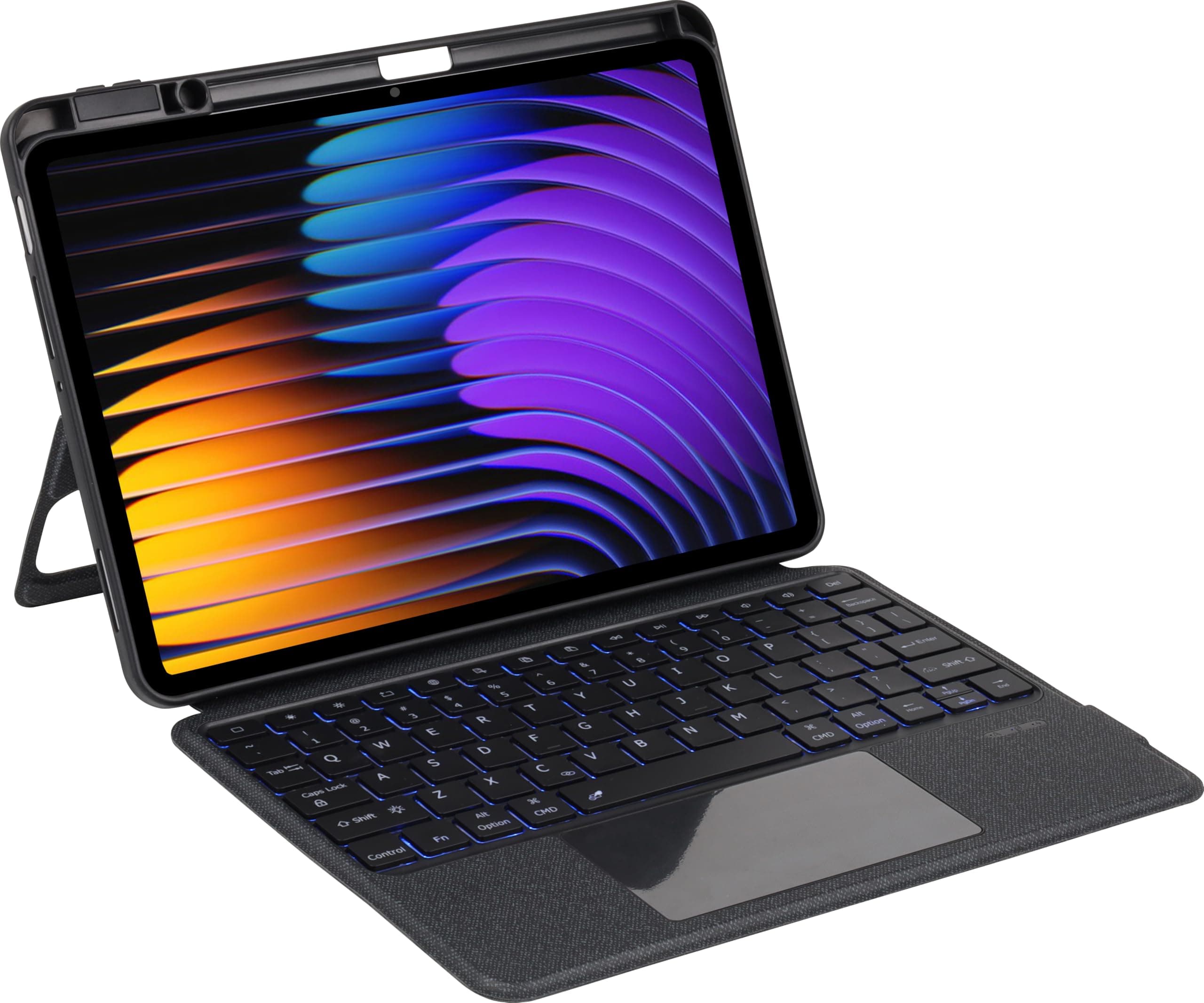 RTSY Kickstand Combo Keyboard case for Xiaomi Mi Pad 8/7/7 Pro (11.2")-2026/2025/2024 with 7-Color Backlit,Multi-Touch Trackpad,Dual Orientation,Magnetic Detachable Bluetooth Keyboard Cover,Pen Holder