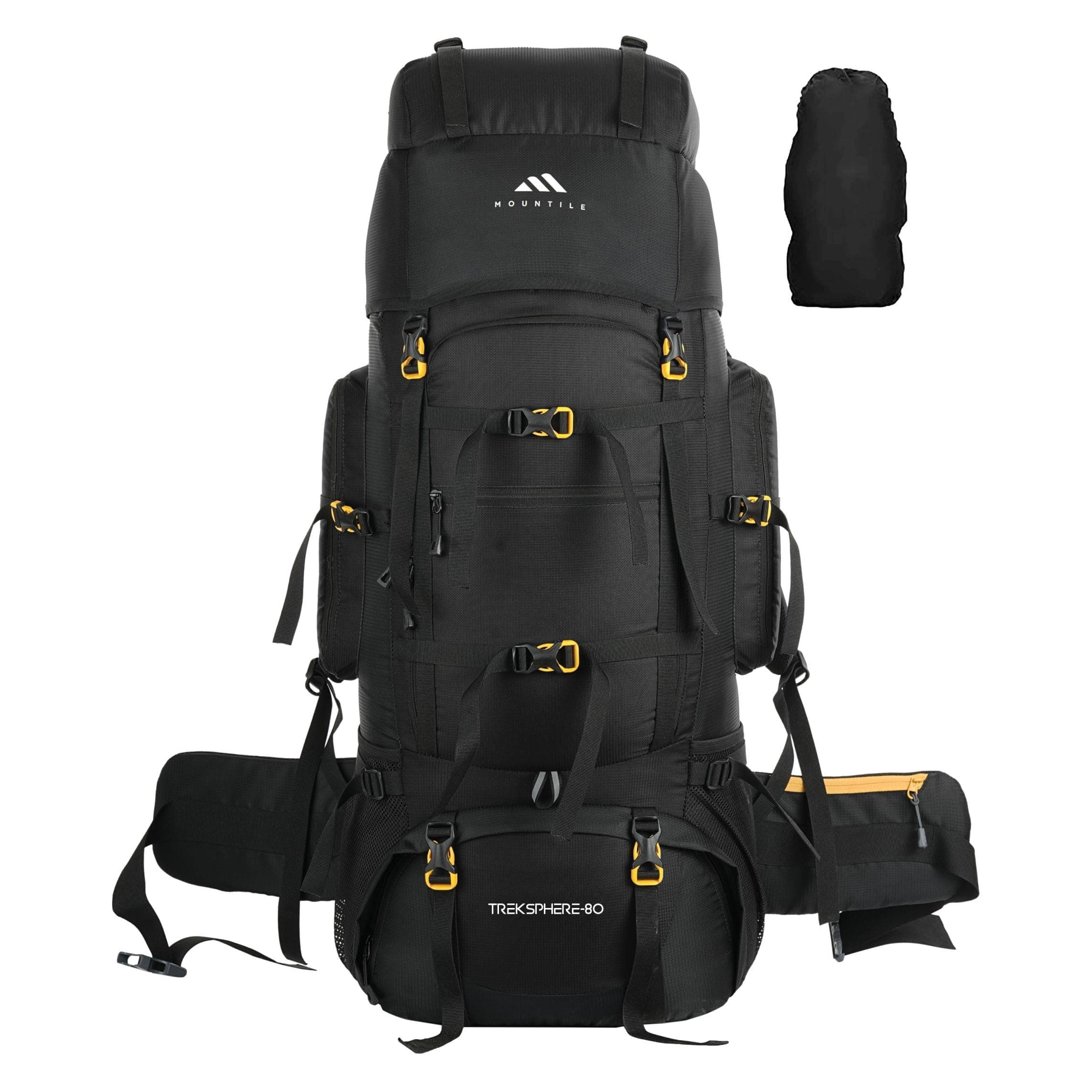 MOUNTILE TREKSPHERE 80L Travel Backpack with Water Proof Rain Cover - Camping Hiking Rucksack Trekking Bag - MTX01